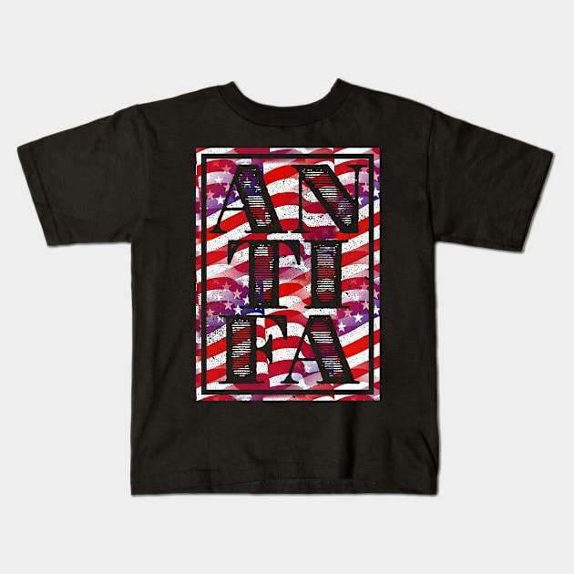 AntiFa Patriot Kids T-Shirt by Muzehack